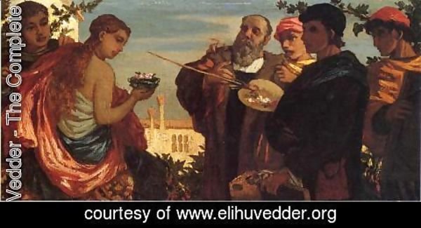 Elihu Vedder - The Artist and Students Before a Model