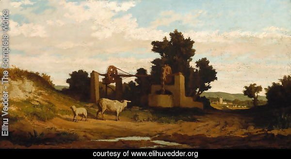 Landscape with Sheep and Old Well, c.1857