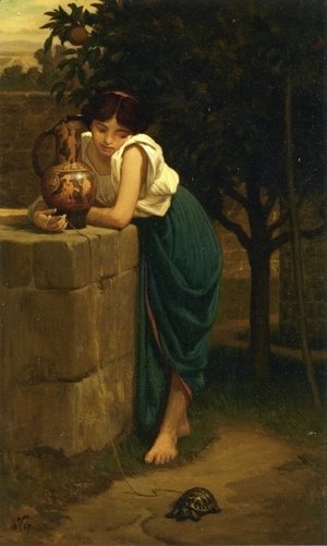 Elihu Vedder - Etruscan Girl with Turtle