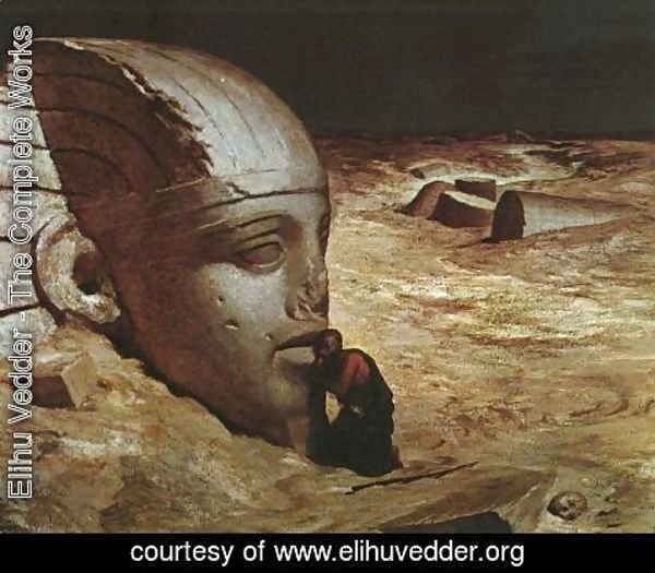 Elihu Vedder - Listening to the Sphinx