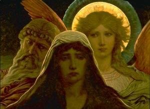 Elihu Vedder - The Sorrowing Soul Between Doubt and Faith (1884)