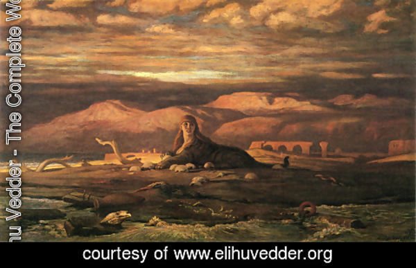 Elihu Vedder - The Sphinx of the Seashore (1879-80)