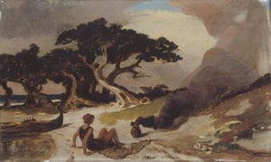 Elihu Vedder - Fisherman and the Genie, c.1863