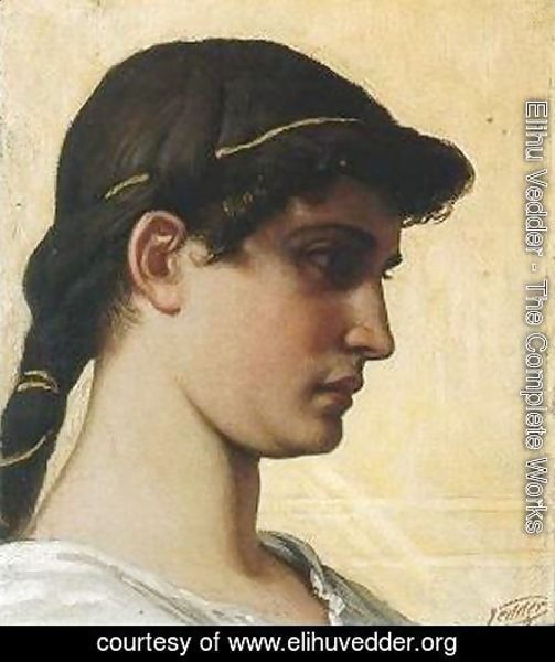 Elihu Vedder - Head of a Roman Maiden