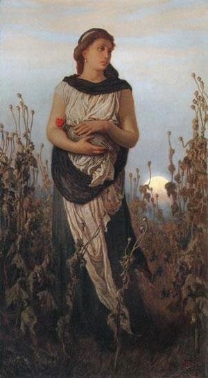 Elihu Vedder - Girl with Poppies
