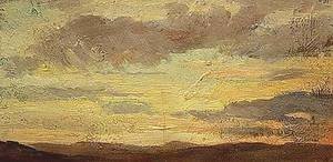 Elihu Vedder - Sunset over the Tuscan Hills