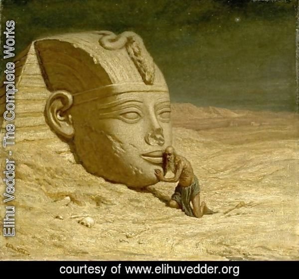 Elihu Vedder - Listening to the Sphinx (1863)